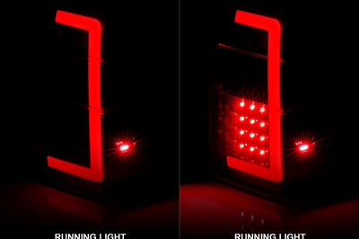 ANZO 07-17 Ford Expedition LED Taillights w/ Light Bar Black Housing Smoke Lens - Lights