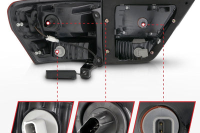 ANZO 11-13 Jeep Grand Cherokee LED Taillights w/ Lightbar Black Housing/Smoke Lens 4pcs - Lights