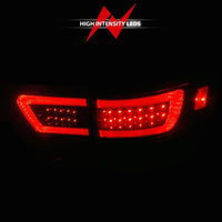 ANZO 11-13 Jeep Grand Cherokee LED Taillights w/ Lightbar Black Housing/Smoke Lens 4pcs - Lights