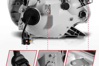 ANZO 12-15 Toyota Tacoma Projector Headlights - w/ Light Bar Switchback Black Housing - Lights