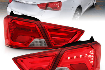 ANZO 14-18 Chevrolet Impala LED Taillights Red/Clear - Lights