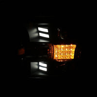 ANZO 15-17 Ford F-150 Project Headlights w/ Plank Style Design Black Amber Sequential Turn Signal - Lights