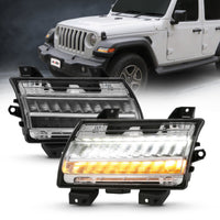 ANZO 18-19 Jeep Wrangler JL Halogen Chrome Clear w/ Sequential Signal - Lights