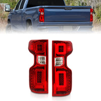 ANZO Anzo 19-21 Chevy Silverado Work Truck Full LED Tailights Chrome Housing Red Lens G2(w/C Light Bars) - Lights