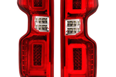 ANZO Anzo 19-21 Chevy Silverado Work Truck Full LED Tailights Chrome Housing Red Lens G2(w/C Light Bars) - Lights