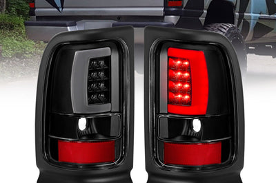 ANZO 1994-2001 Dodge Ram 1500 LED Taillights Plank Style Black w/Clear Lens - Lights