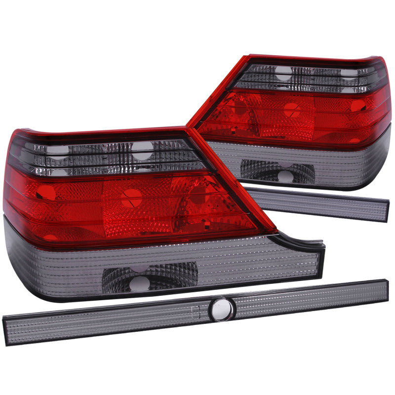 ANZO 1995-1999 Mercedes Benz S Class W140 Taillights Red/Smoke - Lights