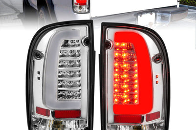 ANZO 1995-2004 Toyota Tacoma LED Taillights Chrome Housing Clear Lens (Pair) - Lights