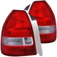 ANZO 1996-2000 Honda Civic Taillights Red/Clear - Lights