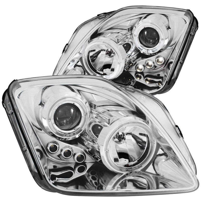 ANZO 1997-2001 Honda Prelude Projector Headlights w/ Halo Chrome LED - Lights