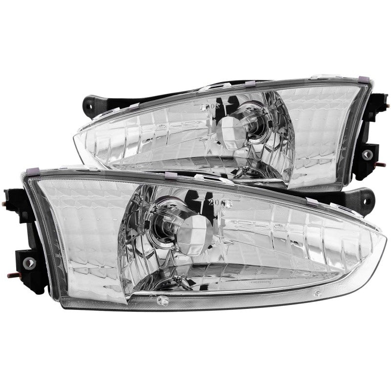 ANZO 1997-2002 Mitsubishi Mirage Crystal Headlights Chrome - Lights
