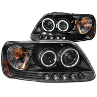 ANZO 1997-2003 Ford F-150 Projector Headlights w/ Halo Black (CCFL) - Lights