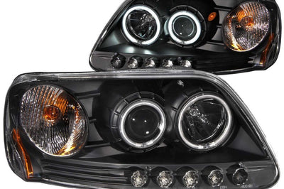 ANZO 1997-2003 Ford F-150 Projector Headlights w/ Halo Black (CCFL) - Lights