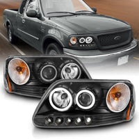 ANZO 1997-2003 Ford F-150 Projector Headlights w/ Halo Black (CCFL) - Lights