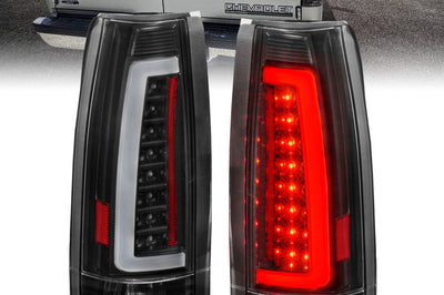 ANZO 1999-2000 Cadillac Escalade LED Taillights Black Housing Clear Lens Pair - Lights