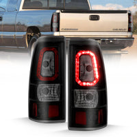 ANZO 1999-2002 Chevy Silverado 1500 LED Taillights Plank Style Black w/Smoke Lens - Lights