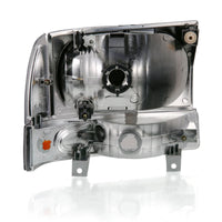 ANZO 2000-2004 Ford Excursion Crystal Headlight w/ Corner Light Black Amber (w/o Bulb) - Lights