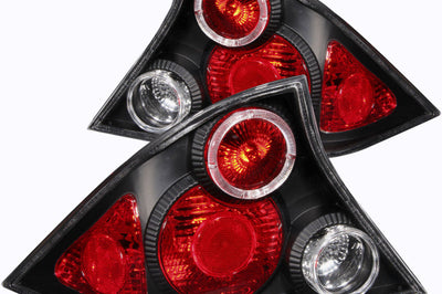 ANZO 2001-2003 Honda Civic Taillights Black w/ Halo - Lights