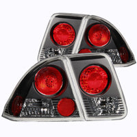 ANZO 2001-2004 Honda Civic Taillights Black - Lights
