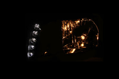 ANZO 2001-2005 Chrysler Pt Cruiser Crystal Headlight Chrome Amber (OE) - Lights