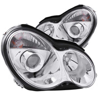ANZO 2001-2007 Mercedes Benz C Class W203 Projector Headlights Chrome - Lights