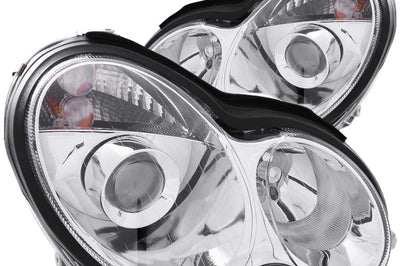 ANZO 2001-2007 Mercedes Benz C Class W203 Projector Headlights Chrome - Lights