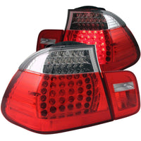 ANZO 2002-2005 BMW 3 Series E46 LED Taillights Red/Clear - Lights