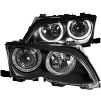 ANZO 2002-2005 BMW 3 Series E46 Projector Headlights w/ Halo Black - Lights