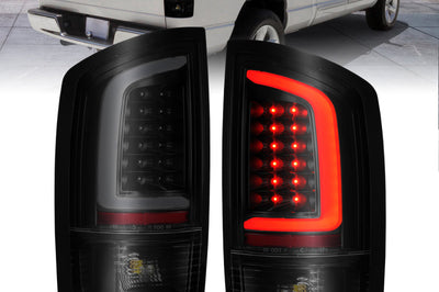 ANZO 2002-2006 Dodge Ram 1500 LED Tail Lights w/ Light Bar Black Housing Smoke Lens