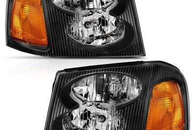 ANZO 2002-2009 Gmc Envoy Crystal Headlight Black Amber - Lights