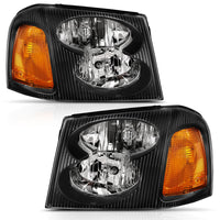 ANZO 2002-2009 Gmc Envoy Crystal Headlight Black Amber - Lights