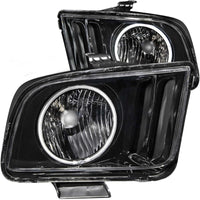 ANZO 2005-2009 Ford Mustang Crystal Headlights w/ Halo Black (CCFL) - Lights