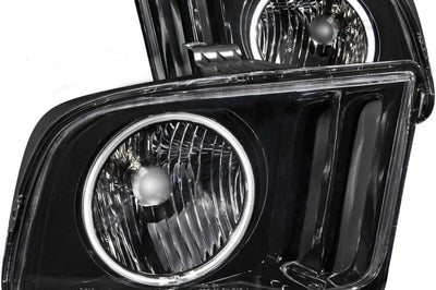 ANZO 2005-2009 Ford Mustang Crystal Headlights w/ Halo Black (CCFL) - Lights