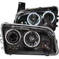 ANZO 2006-2010 Dodge Charger Projector Headlights w/ Halo Chrome (CCFL) - Lights