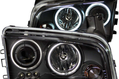 ANZO 2006-2010 Dodge Charger Projector Headlights w/ Halo Chrome (CCFL) - Lights