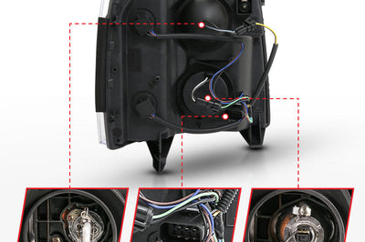 ANZO 2007-2013 Chevy Silverado 1500 Projector Plank Style Chrome Amber - Lights