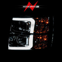 ANZO 2007-2013 Chevy Silverado 1500 Projector Plank Style Chrome Amber - Lights