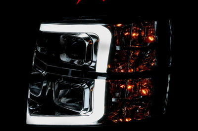 ANZO 2007-2013 Chevy Silverado 1500 Projector Plank Style Chrome Amber - Lights