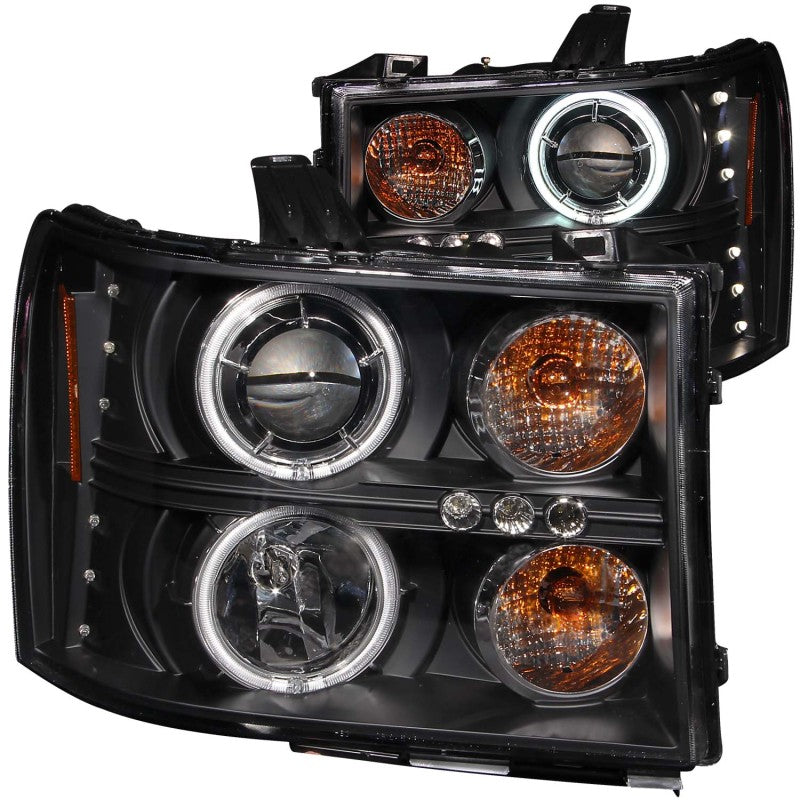 ANZO 2007-2013 Gmc Sierra 1500 Projector Headlights w/ Halo Black - Lights