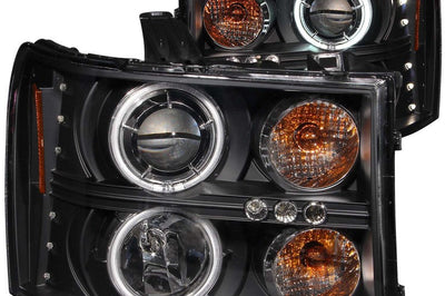 ANZO 2007-2013 Gmc Sierra 1500 Projector Headlights w/ Halo Black - Lights