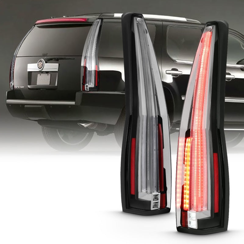ANZO 2007-2014 Cadillac Escalade Led Taillights Red/Clear - Lights