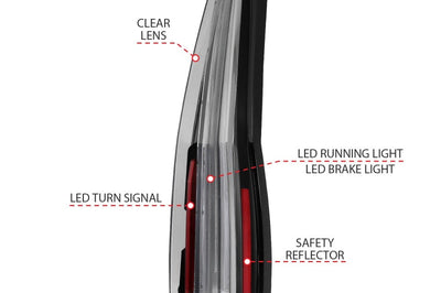 ANZO 2007-2014 Cadillac Escalade Led Taillights Red/Clear - Lights