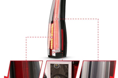 ANZO 2007-2014 Cadillac Escalade Led Taillights Red/Clear - Lights