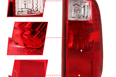 ANZO 2008-2016 Ford F-250 Taillight Red/Clear Lens (OE Replacement) - Lights