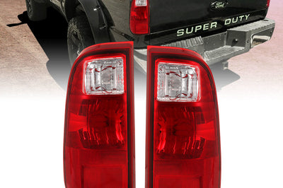 ANZO 2008-2016 Ford F-250 Taillight Red/Clear Lens (OE Replacement) - Lights