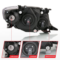 ANZO 2009-2010 Toyota Corolla Crystal Headlight Black Amber - Lights