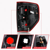 ANZO 2009-2014 Ford F-150 Euro Taillight Red/Clear (W/O Bulb) - Lights