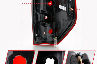 ANZO 2009-2014 Ford F-150 Euro Taillight Red/Clear (W/O Bulb) - Lights