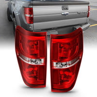 ANZO 2009-2014 Ford F-150 Euro Taillight Red/Clear (W/O Bulb) - Lights