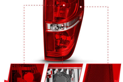 ANZO 2009-2014 Ford F-150 Euro Taillight Red/Clear (W/O Bulb) - Lights